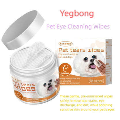 Pet Wipes Tear Marks Stain Remover Eye Cleansing Dog Cat Accessories Disposable Non-Woven Non-Irritating Cotton Pets Wet Tissues