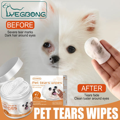 Pet Wipes Tear Marks Stain Remover Eye Cleansing Dog Cat Accessories Disposable Non-Woven Non-Irritating Cotton Pets Wet Tissues