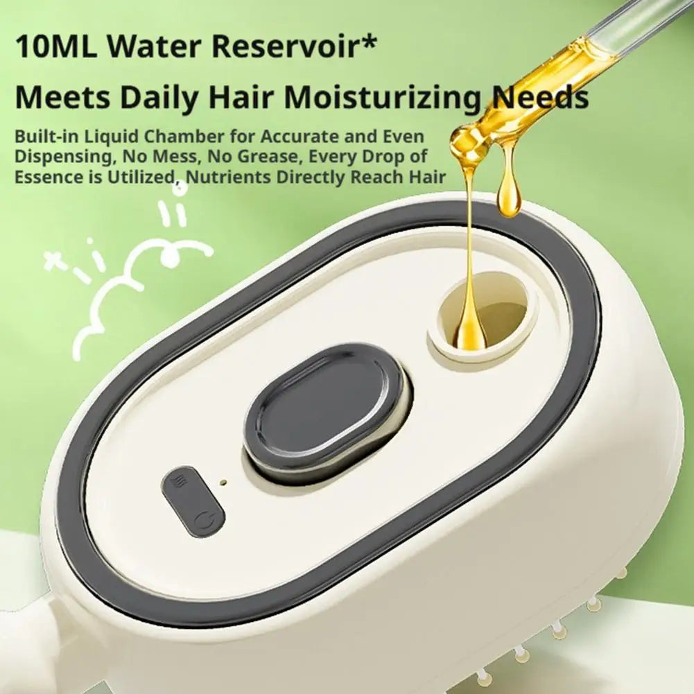 3-In-1 Electric Spray Hair Brush Air Cushions Massage Comb Mist Function Stronger Ion Technology Less Essential Oil Brush